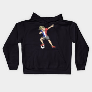 Soccer France Soccer Player Girls Kids Hoodie